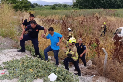 Kamyonet tarlaya uçtu: Sürücü yaralandı
